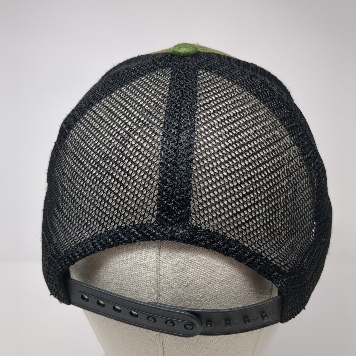 Idaho Snapback Mesh Back Trucker Hat Green One Size Leather Patch