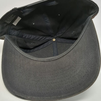 Volcom Snapback Black Brown One Size Stone Logo Bleach Wash Structured Hat Surf