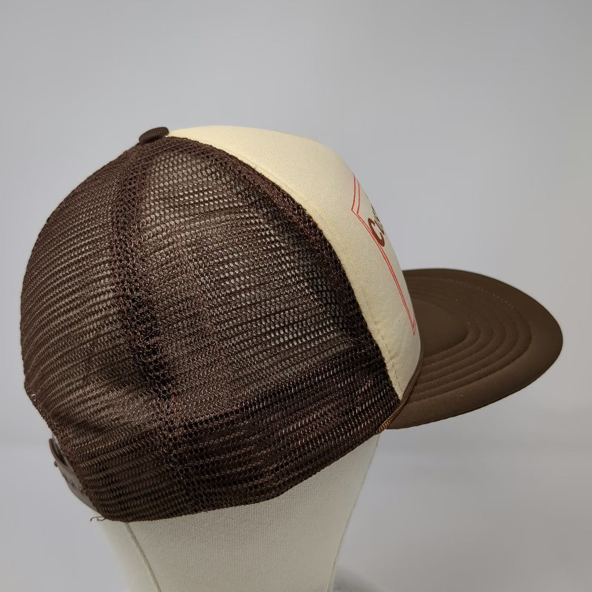 Custom Topper Trucker Hat Brown One Size Mesh Snapback Truck Graphic Foam Front