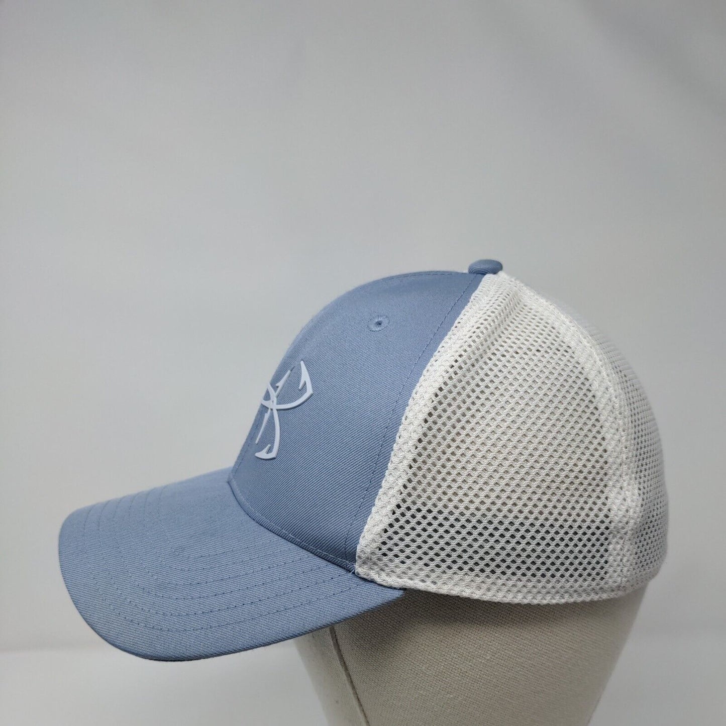 Under Armour Fish Fitted Trucker Hat Blue S/M Pro Fit Mesh Back Polyester