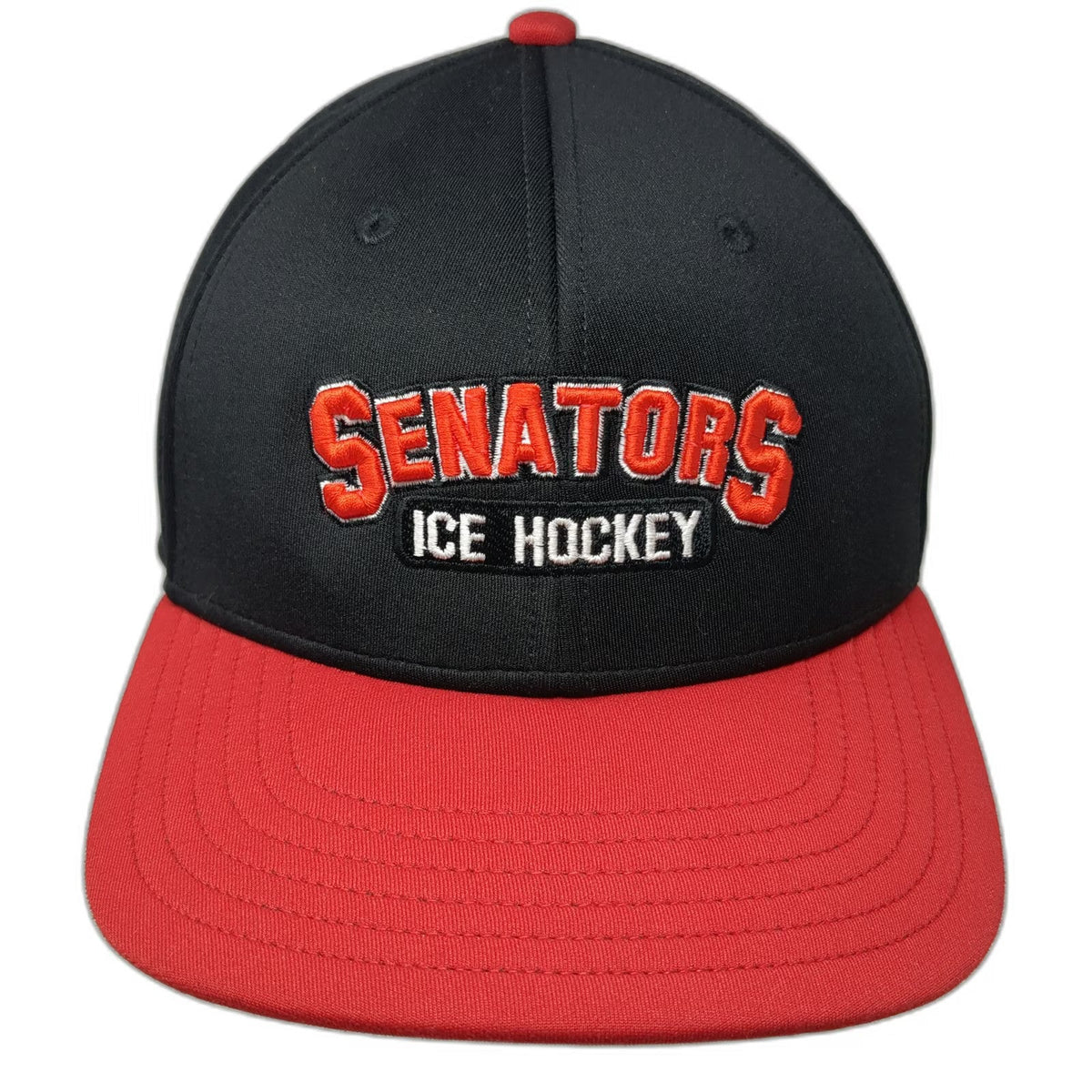 OC Sports Senators Ice Hockey Baseball Cap Black Red L Stretch Fit Performance