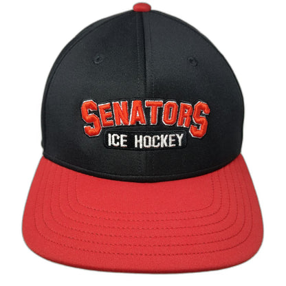 OC Sports Senators Ice Hockey Baseball Cap Black Red L Stretch Fit Performance