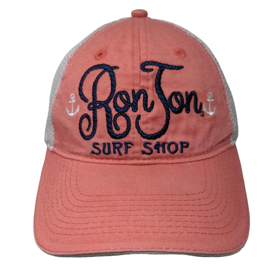 Ron Jon Surf Shop Strapback Mesh Back Trucker Hat Pink OSFA Embroidered