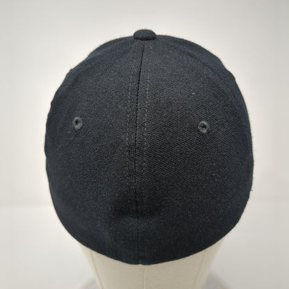 Letter N Fitted Hat Black One Size Stretch Embroidered Decky 6 Panel