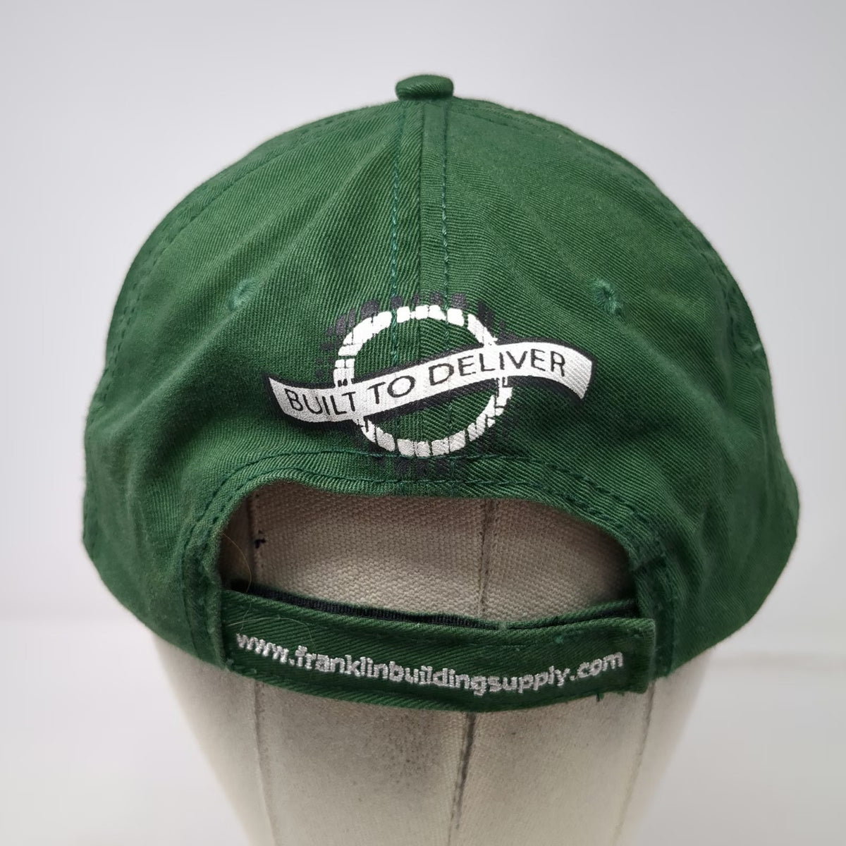 Source Baseball Cap Green OS Strapback Distressed Franklin Building Supply Hat