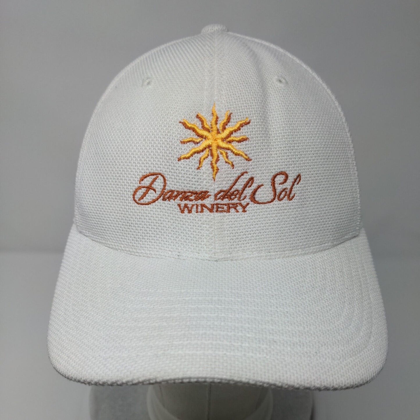 Danza del Sol Winery Fitted Hat White One Size Embroidered Flexfit