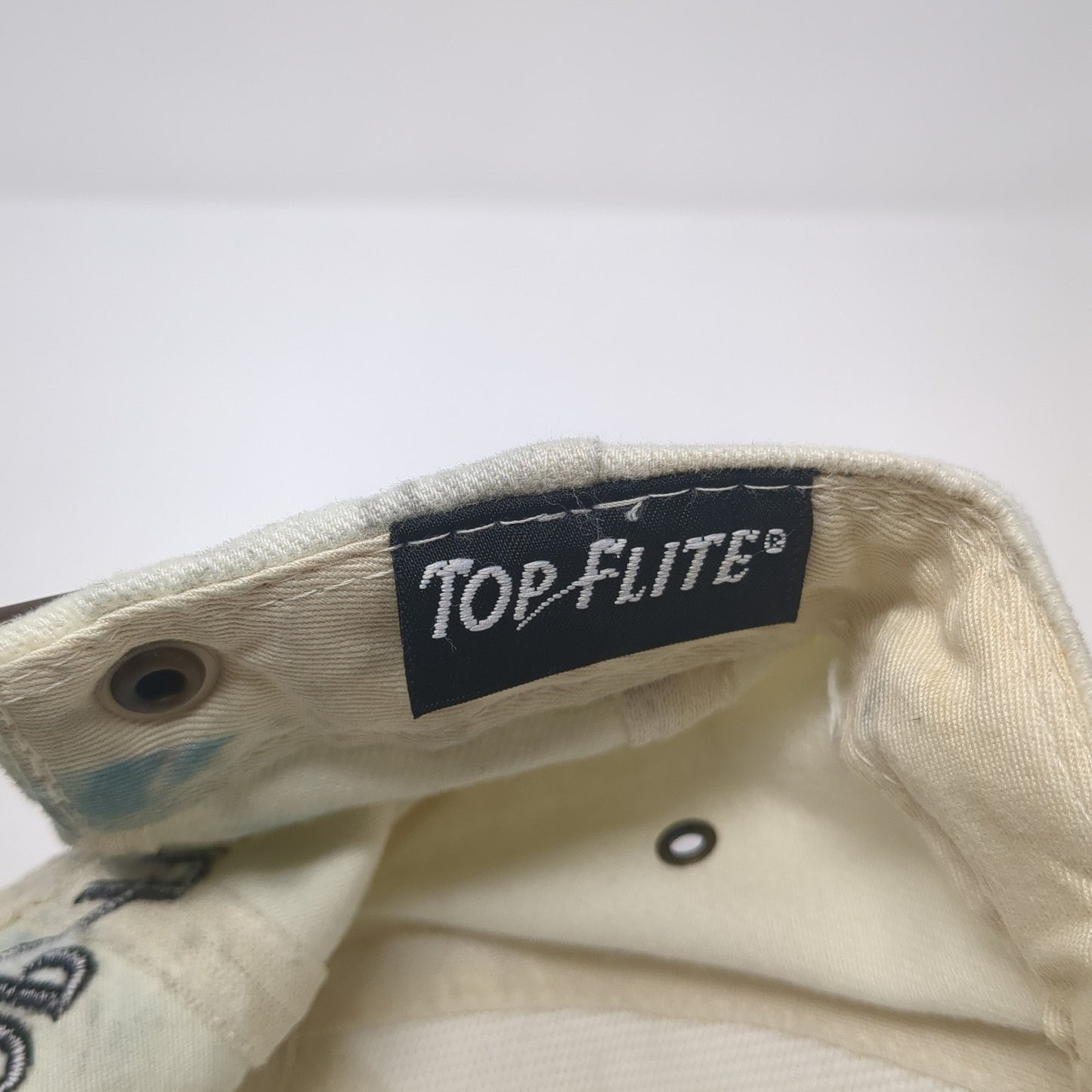 Top Flite Baseball Cap Beige One Size Adjustable Embroidered Vented Holes