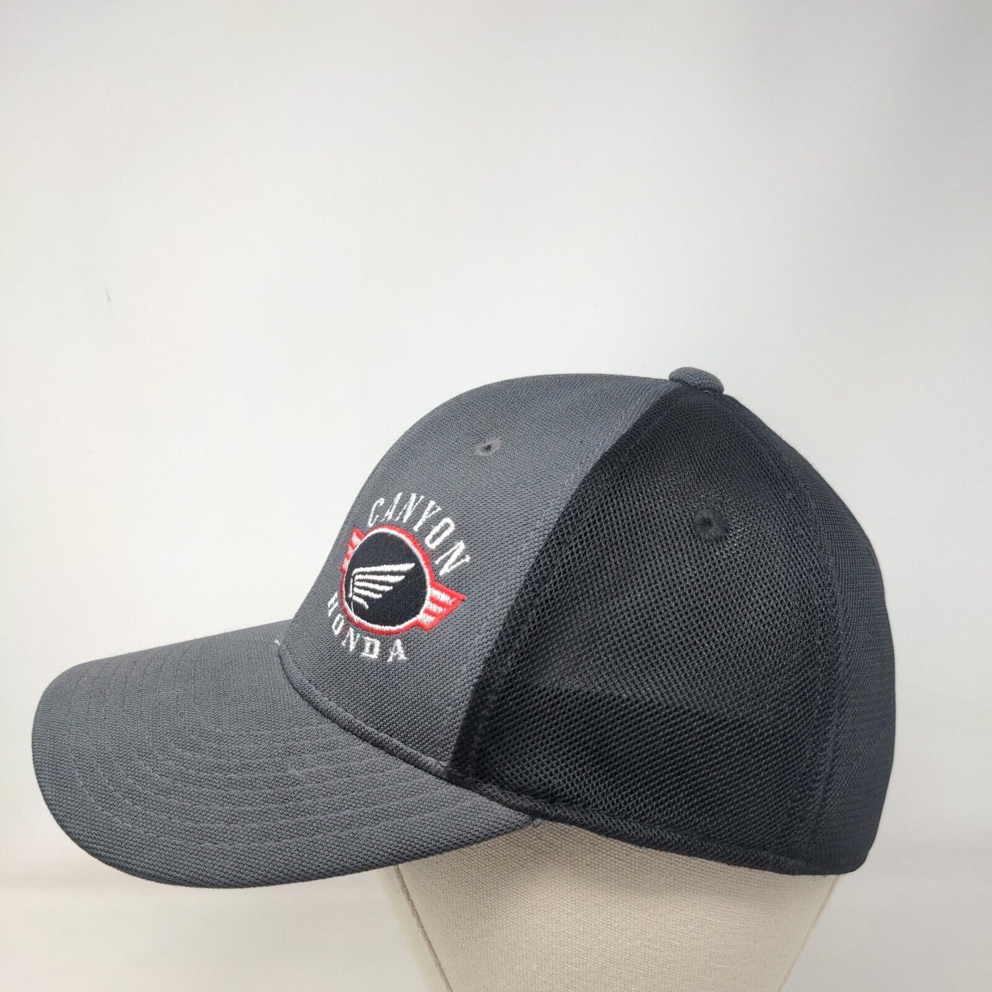 Canyon Honda Fitted Mesh Back Trucker Hat Gray L/XL Colorblock Fitmax 70