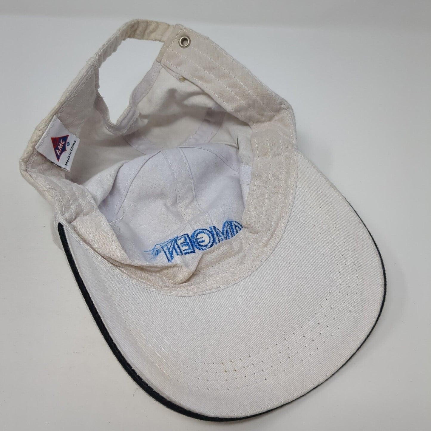 Amgen Slideback Hat White One Size Adjustable Embroidered 6 Panel AMC