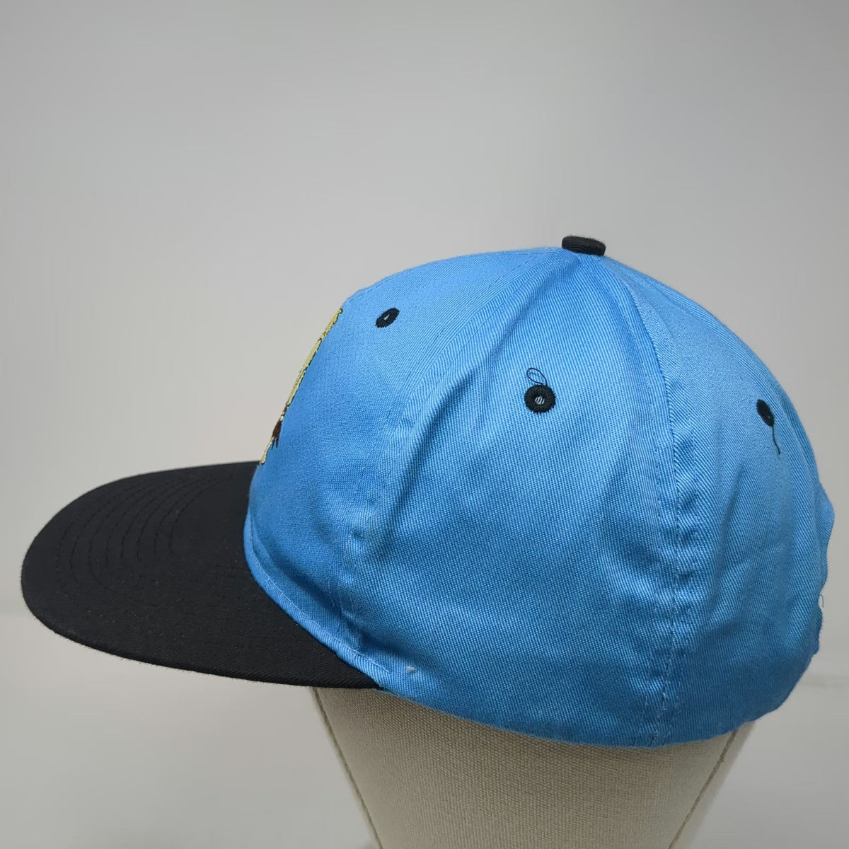 Cameron Sports Snapback Blue Black One Size Green Underbrim Caveman Graphic Hat