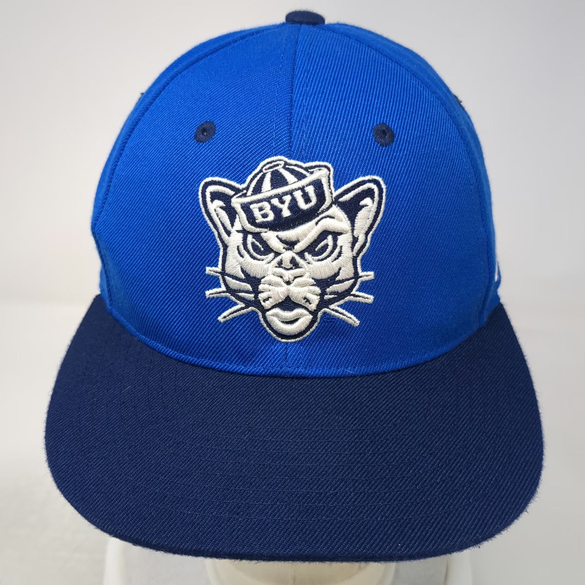 BYU Cougars NCAA Zephyr Cap Blue 7 1/8 Fitted Grey Underbrim Embroidered Hat