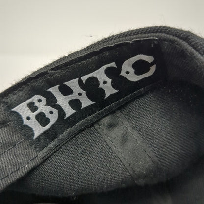 Burning Hearts Tattoo Hat Black One Size Snapback BHTC Flat Brim Graphic Cap