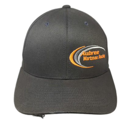 Port Authority Baseball Cap Gray M Flexfit Aubree Wartman Racing Orange Hat