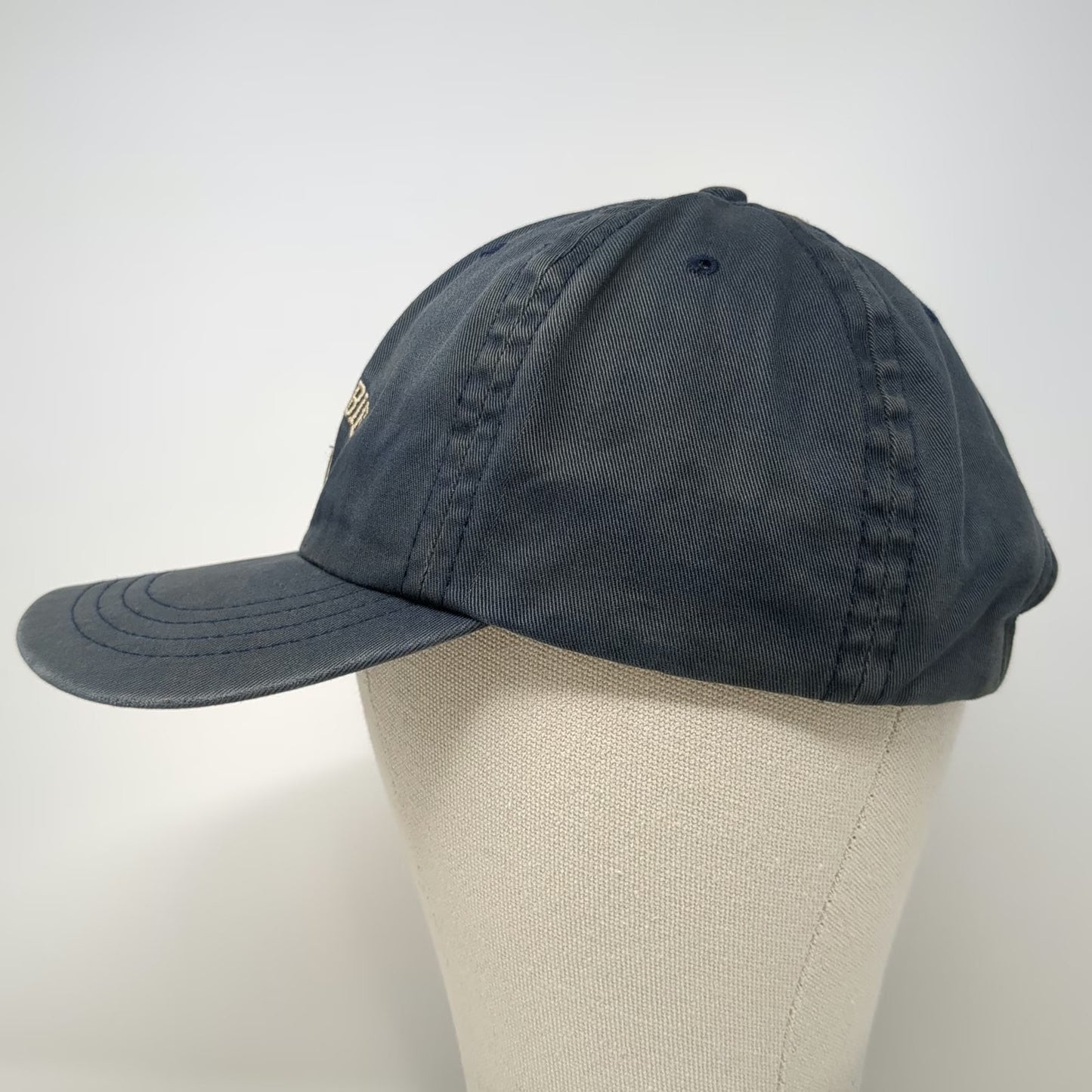 Abercrombie & Fitch Baseball Cap Blue Gold One Size Leather Strapback USA Hat