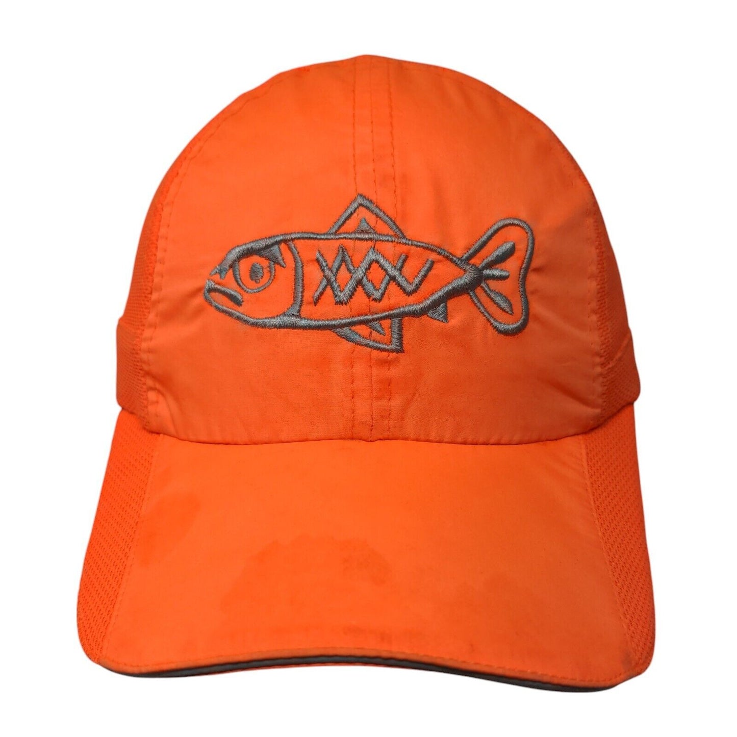 Fish Strapback Hat Orange One Size Adjustable Embroidered Cancun
