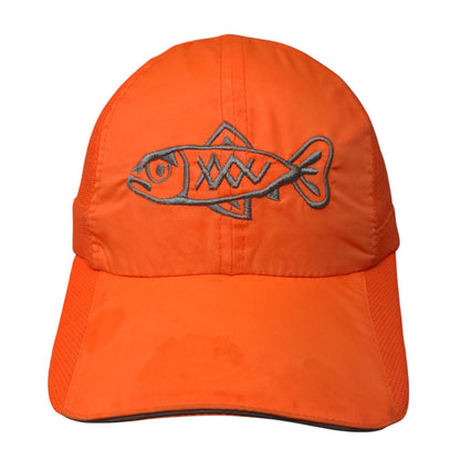 Fish Strapback Hat Orange One Size Adjustable Embroidered Cancun