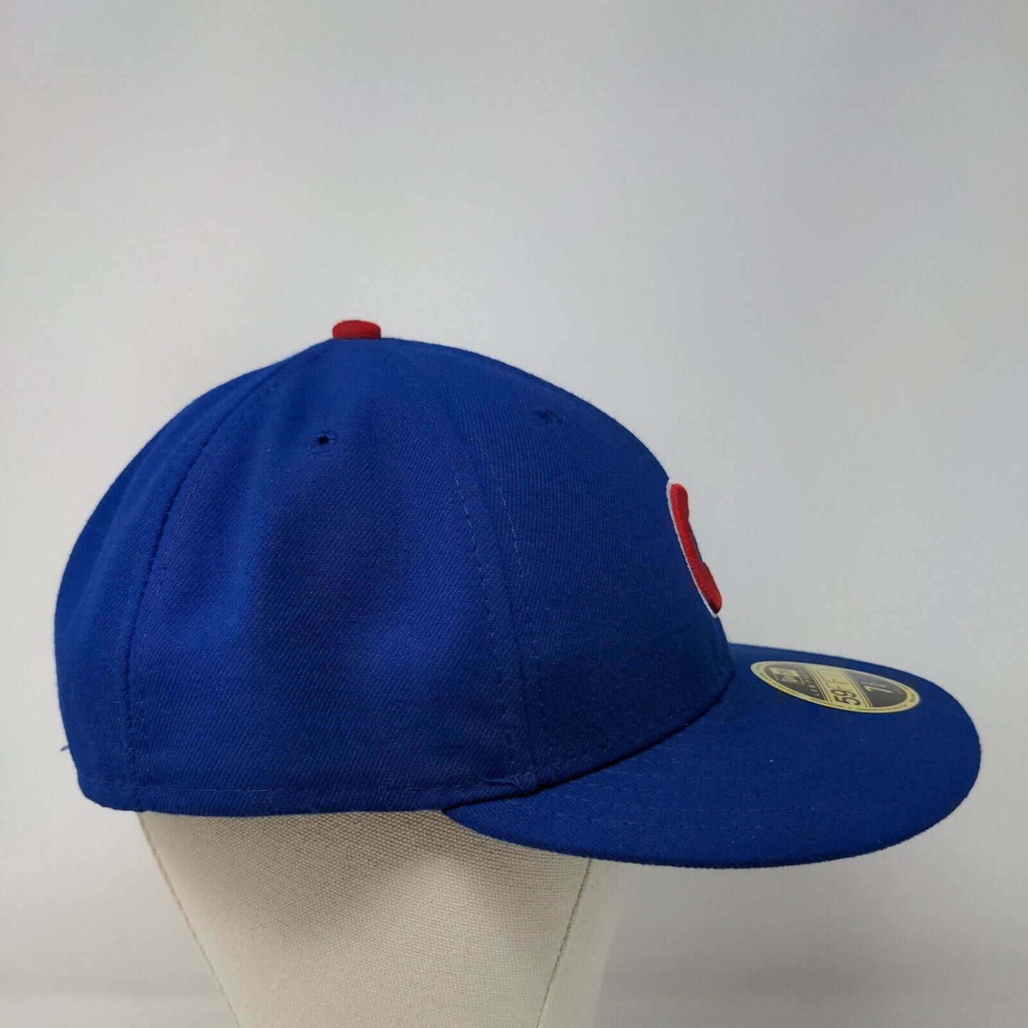 New Era Men's 59Fifty Fitted Hat Blue Size 7 3/4 Chicago Cubs Embroidered Logo