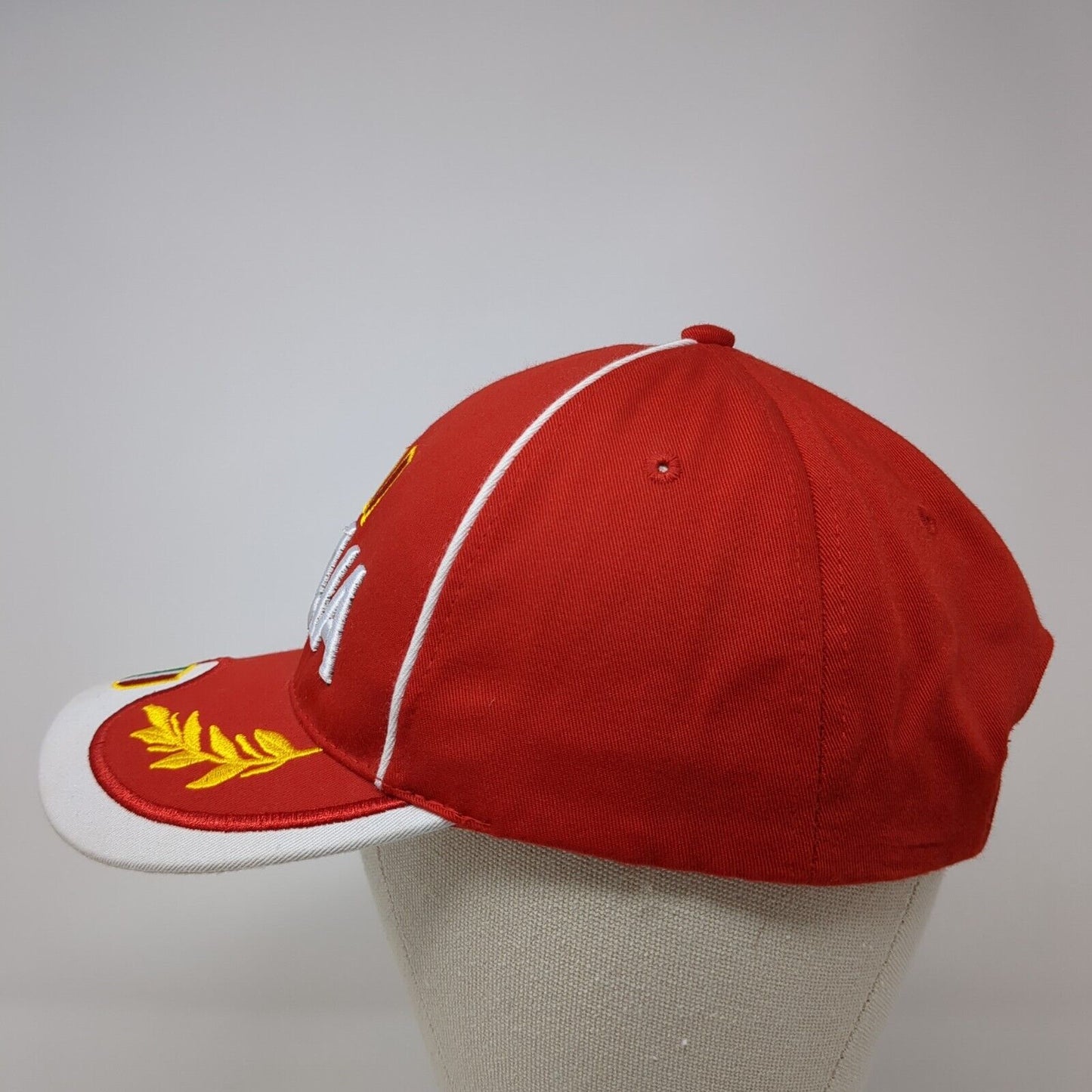 Italia Strapback Hat Red One Size Adjustable Embroidered Patriotic 6 Panel
