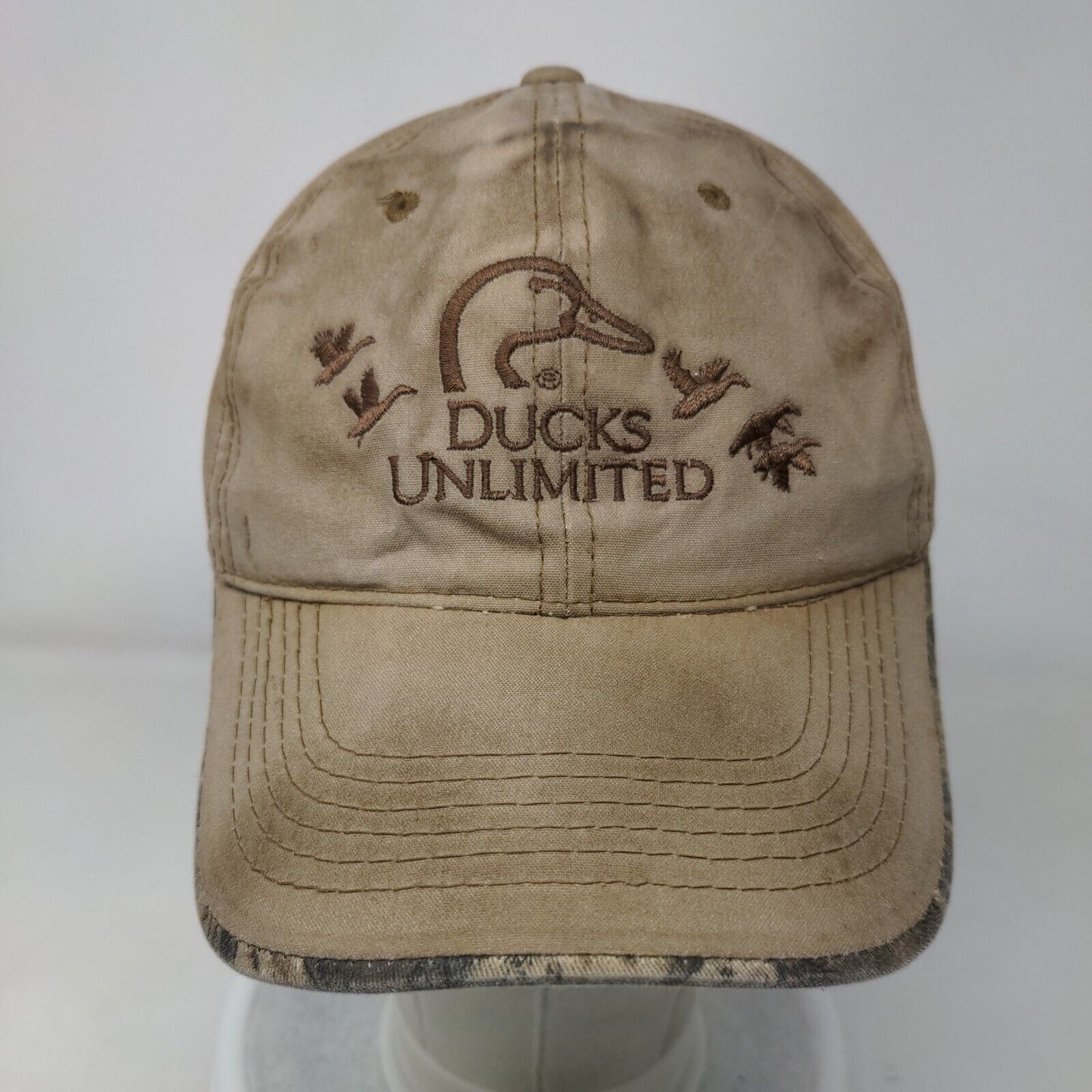 Ducks Unlimited Strapback Hat Tan OSFM Embroidered Adjustable 6 Panel