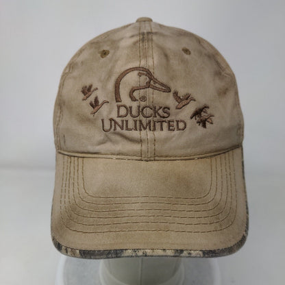 Ducks Unlimited Strapback Hat Tan OSFM Embroidered Adjustable 6 Panel