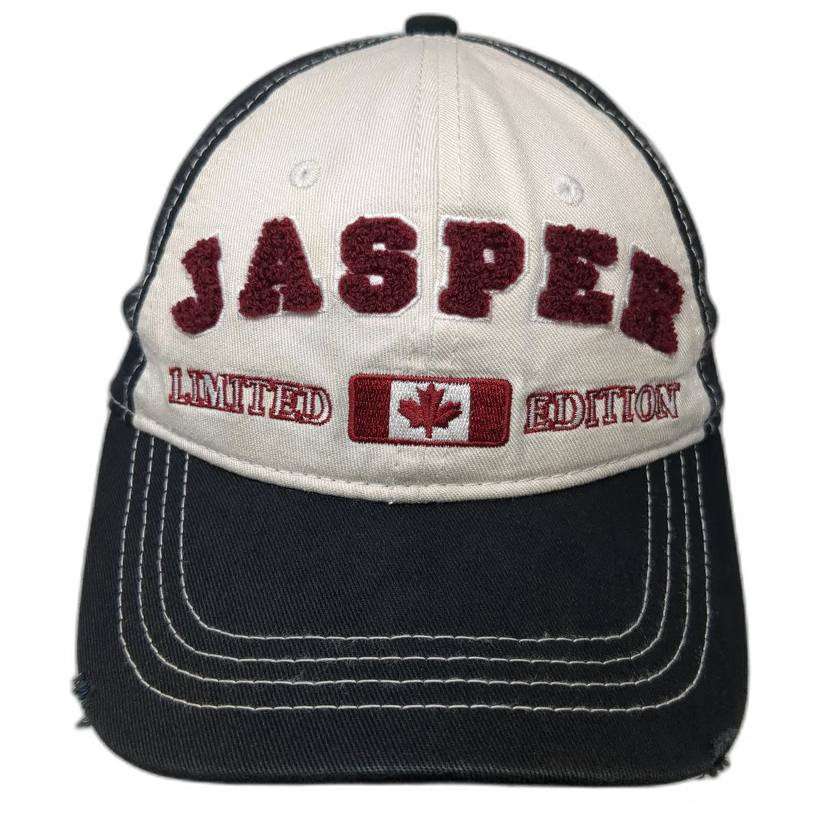 Canadian Original Baseball Cap Black One Size Jasper Canada Flag Chenille Hat