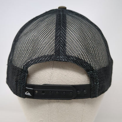 Quiksilver Trucker Hat Black One Size Mesh Back Snapback Mountain Wave Logo