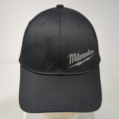 Milwaukee Baseball Cap Black XL Flexfit Stretch Fit Gray Logo Hat Workwear Tool