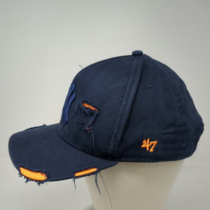 '47 Brand New York Yankees MLB 5 Panel Blue One Size Hat Distressed Cotton Slide