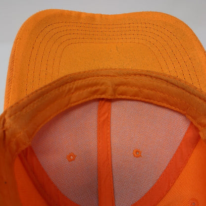 Unbranded Strapback Hat Orange One Size Adjustable Blank Solid 6 Panel