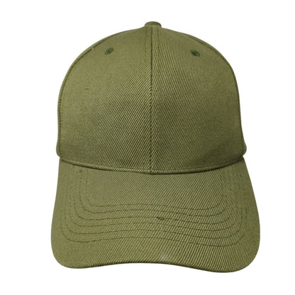 Unbranded Strapback Hat Green One Size Adjustable Vented Holes 6 Panel Blank