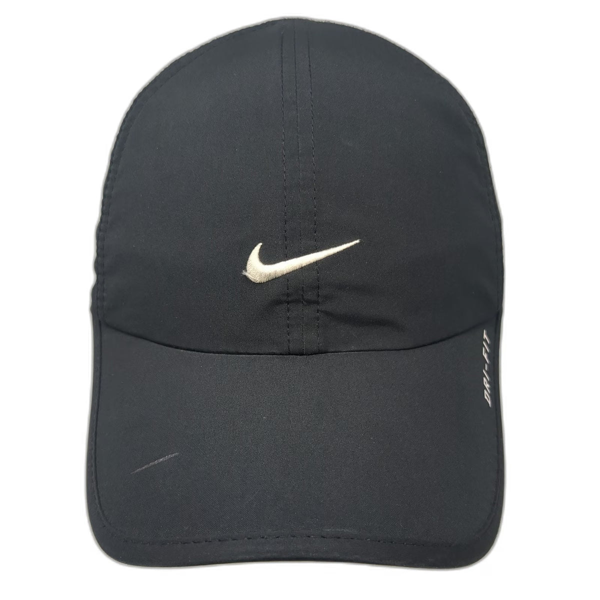Nike Baseball Cap Black One Size Dri-Fit Featherlight Swoosh Logo Strapback Hat