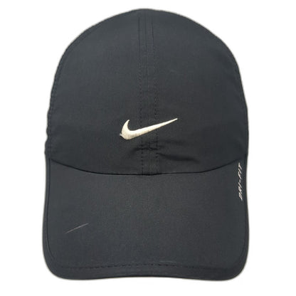 Nike Baseball Cap Black One Size Dri-Fit Featherlight Swoosh Logo Strapback Hat