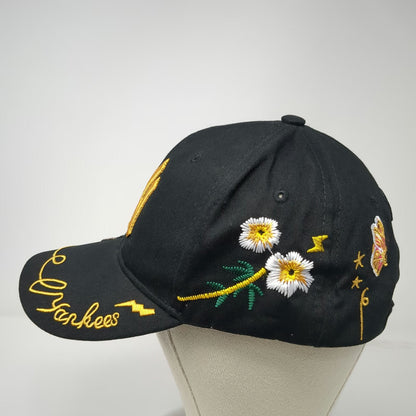 New York Yankees MLB Black One Size Baseball Cap Floral Butterfly Beetle Hat