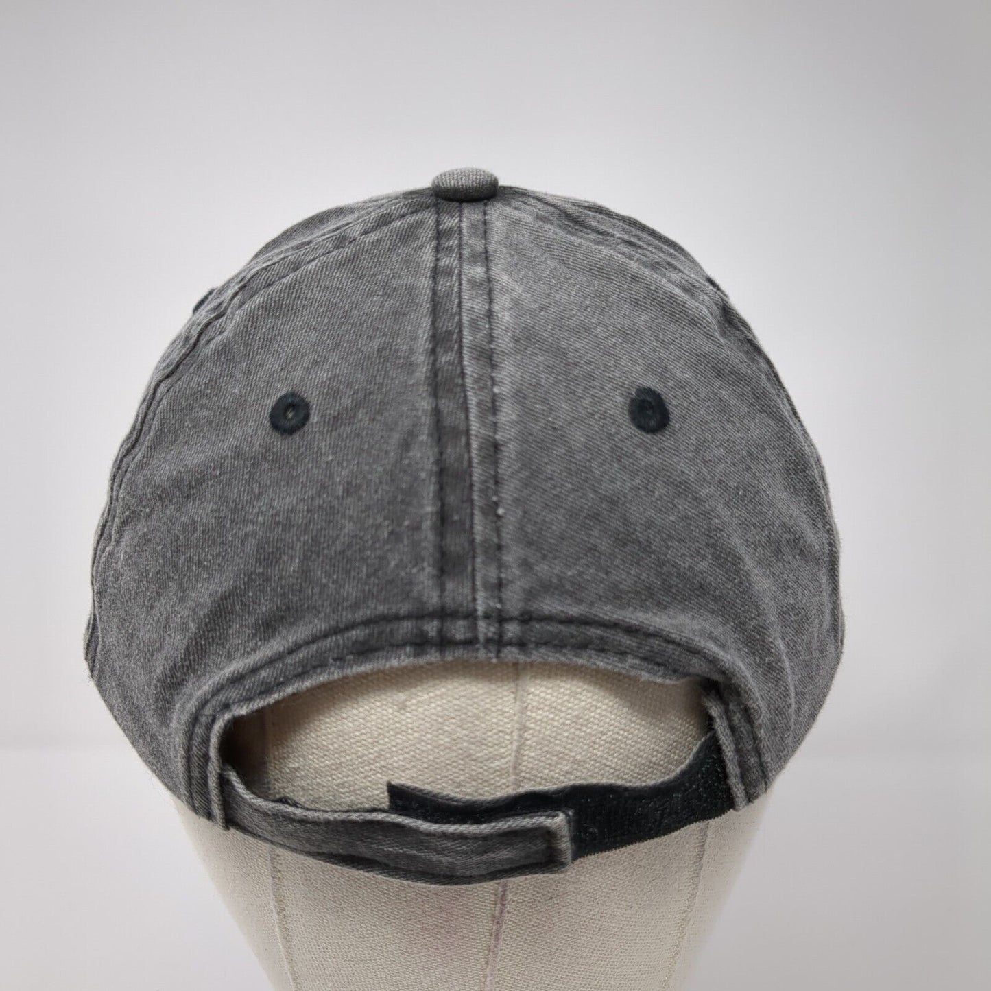 Unbranded Strapback Hat Gray One Size Solid 6 Panel Vent Holes Blank
