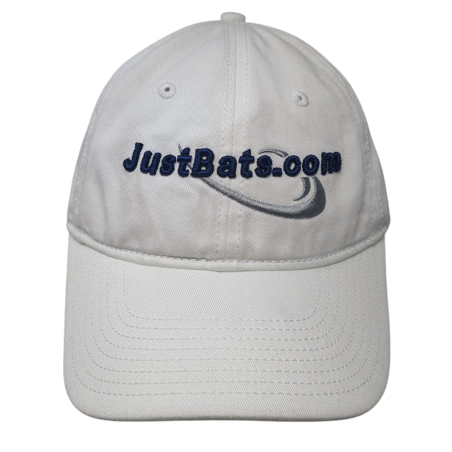 JustBats.com Slideback Baseball Cap White OS Adjustable Embroidered Champion