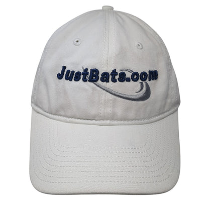 JustBats.com Slideback Baseball Cap White OS Adjustable Embroidered Champion