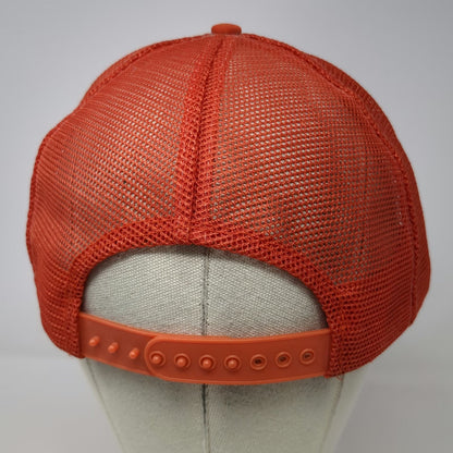 Dr Pepper Trucker Hat Orange One Size Mesh Snapback Rope Logo Graphic Soda Foam