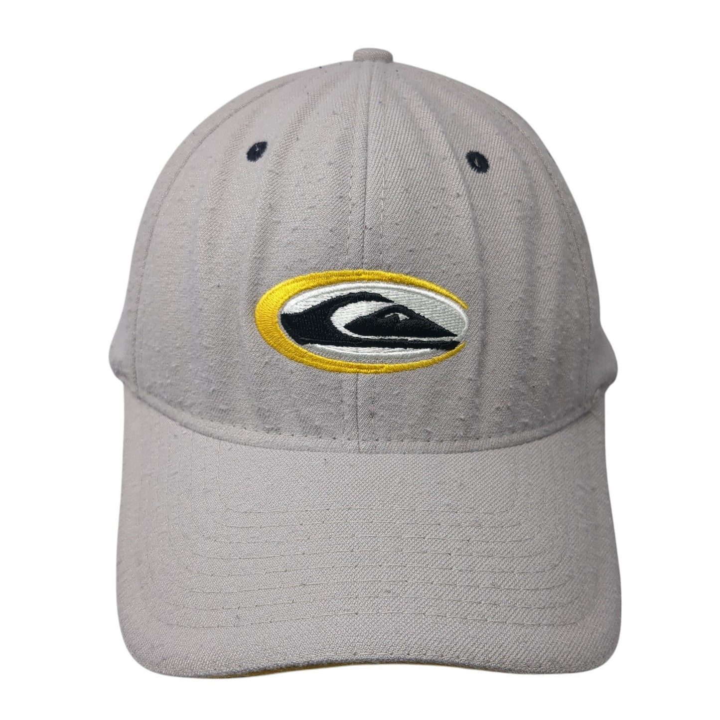 Quiksilver Fitted Hat Gray One Size Embroidered Logo Stretch 6 Panel