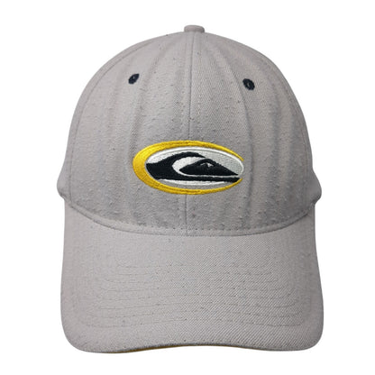 Quiksilver Fitted Hat Gray One Size Embroidered Logo Stretch 6 Panel