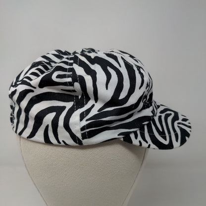 Healthtex Girl's Cadet Cap Hat White Black Size OS Blank Zebra Stripes