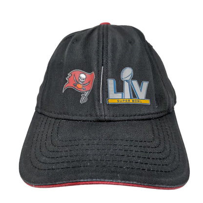 Super Bowl LIV Tampa Bay Buccaneers Strapback Hat Black Graphic Logo NFL