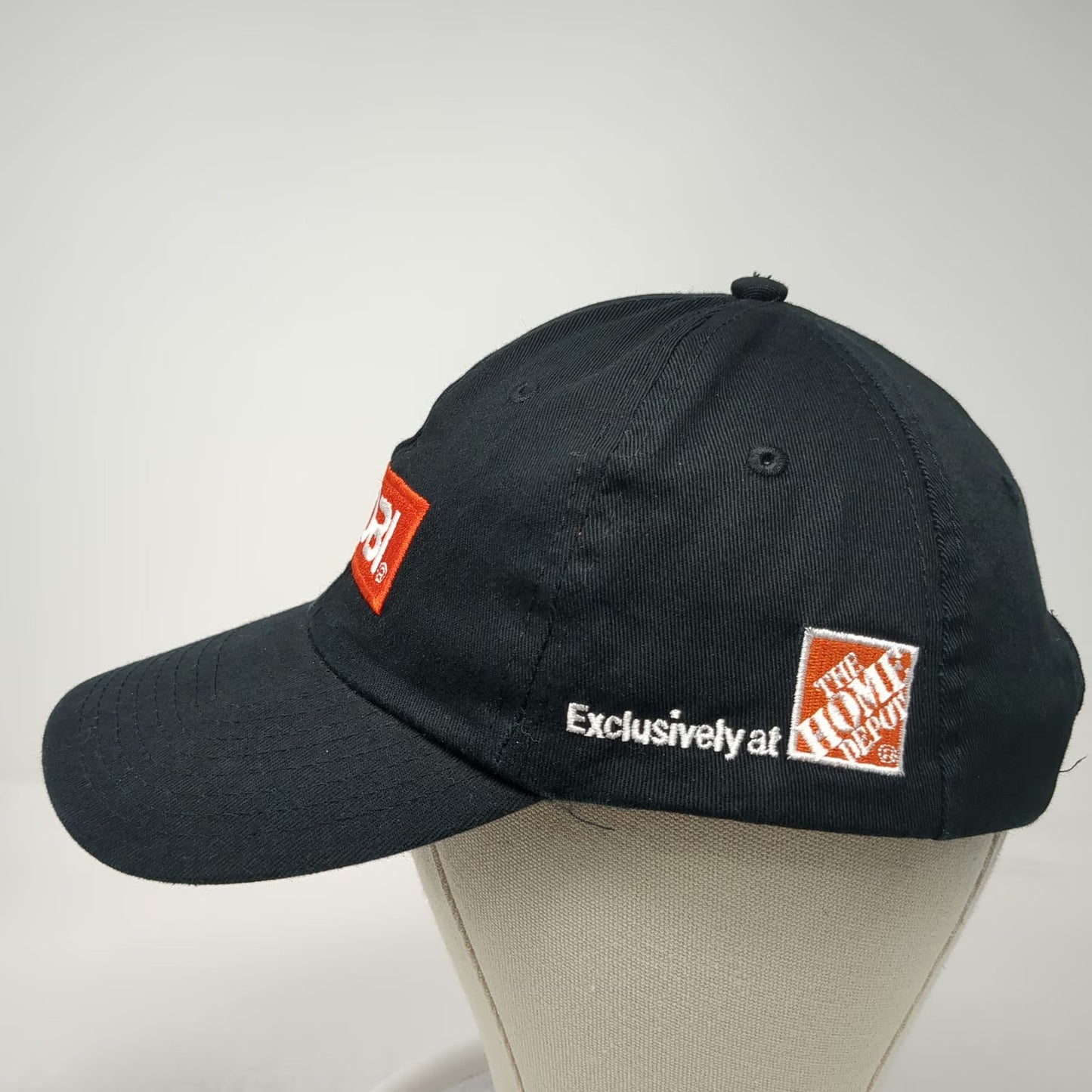Ryobi Baseball Cap Black One Size Home Depot Embroidered Logo Strapback Hat Work