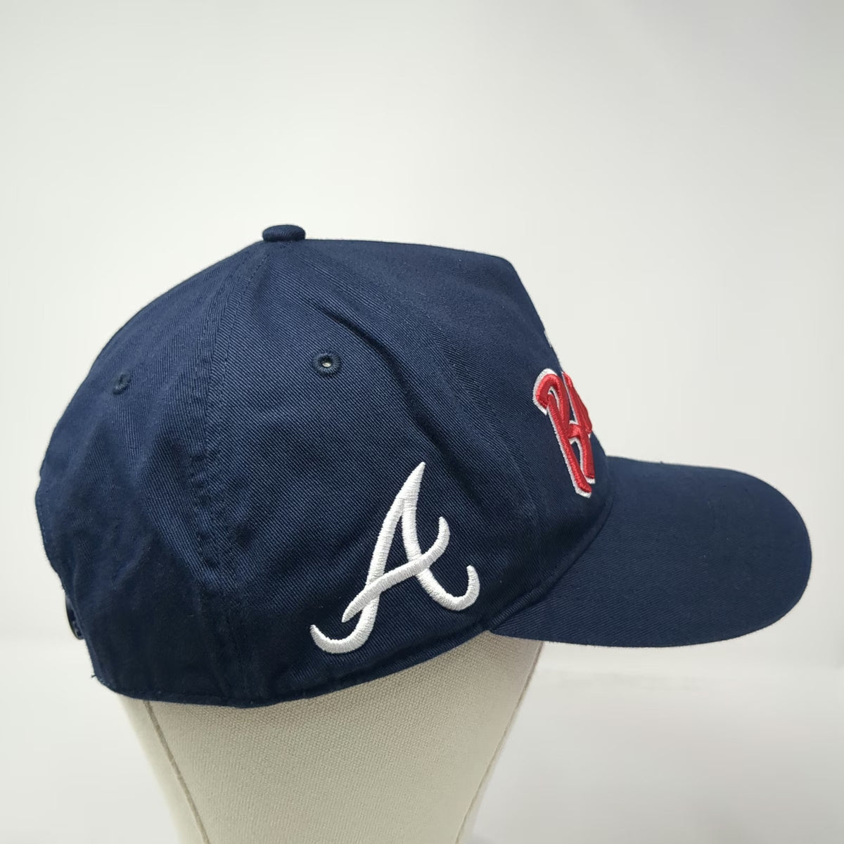 '47 Atlanta Braves MLB 5 Panel Blue Red One Size Snapback Hat Cotton Underbrim