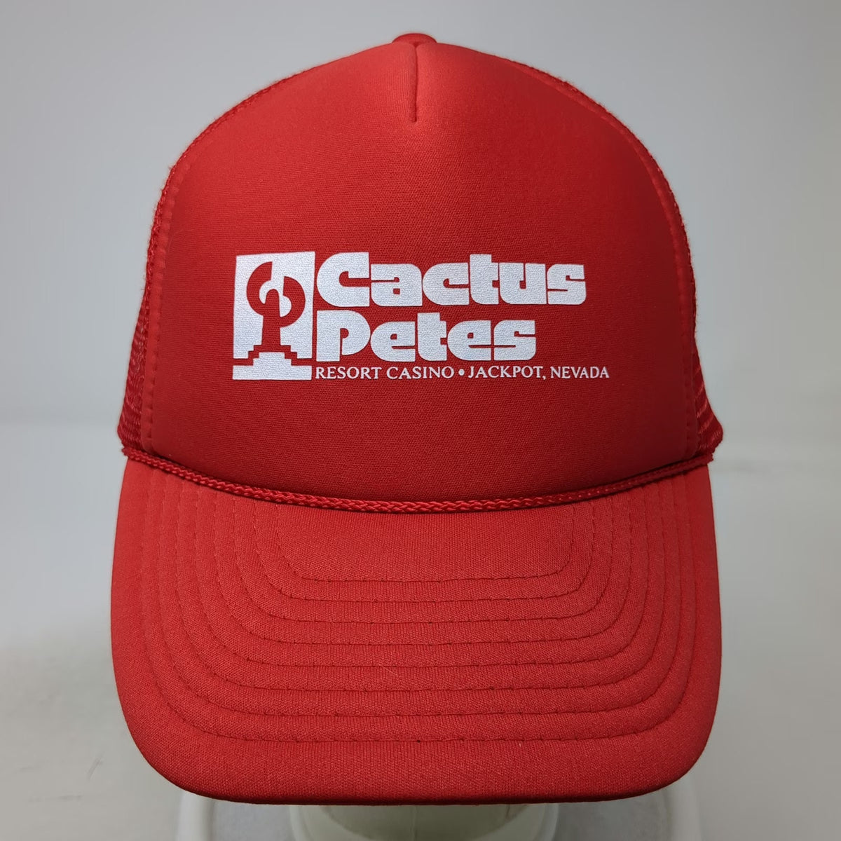 Nissin Trucker Hat Red One Size Cactus Petes Resort Casino Jackpot Nevada Rope