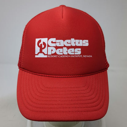 Nissin Trucker Hat Red One Size Cactus Petes Resort Casino Jackpot Nevada Rope