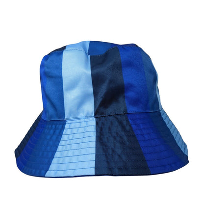 Unbranded Bucket Hat Blue One Size Lightweight Striped Retro Outdoor Blank