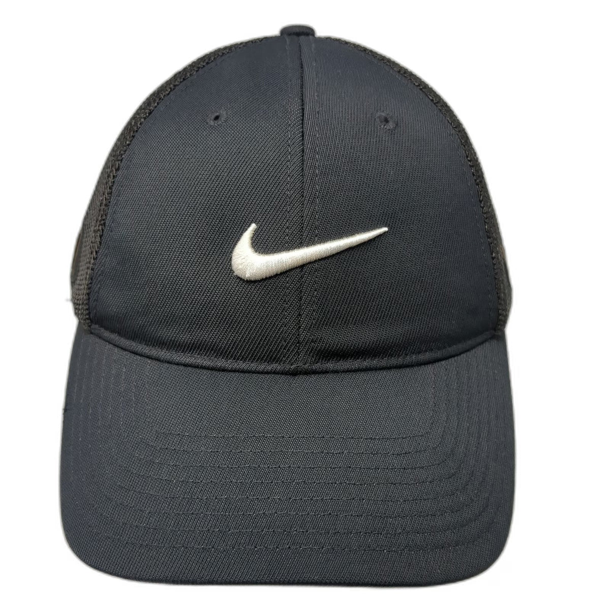 Nike Baseball Cap Black One Size Fitted Mesh Back Flexfit VRS RZN Swoosh Hat