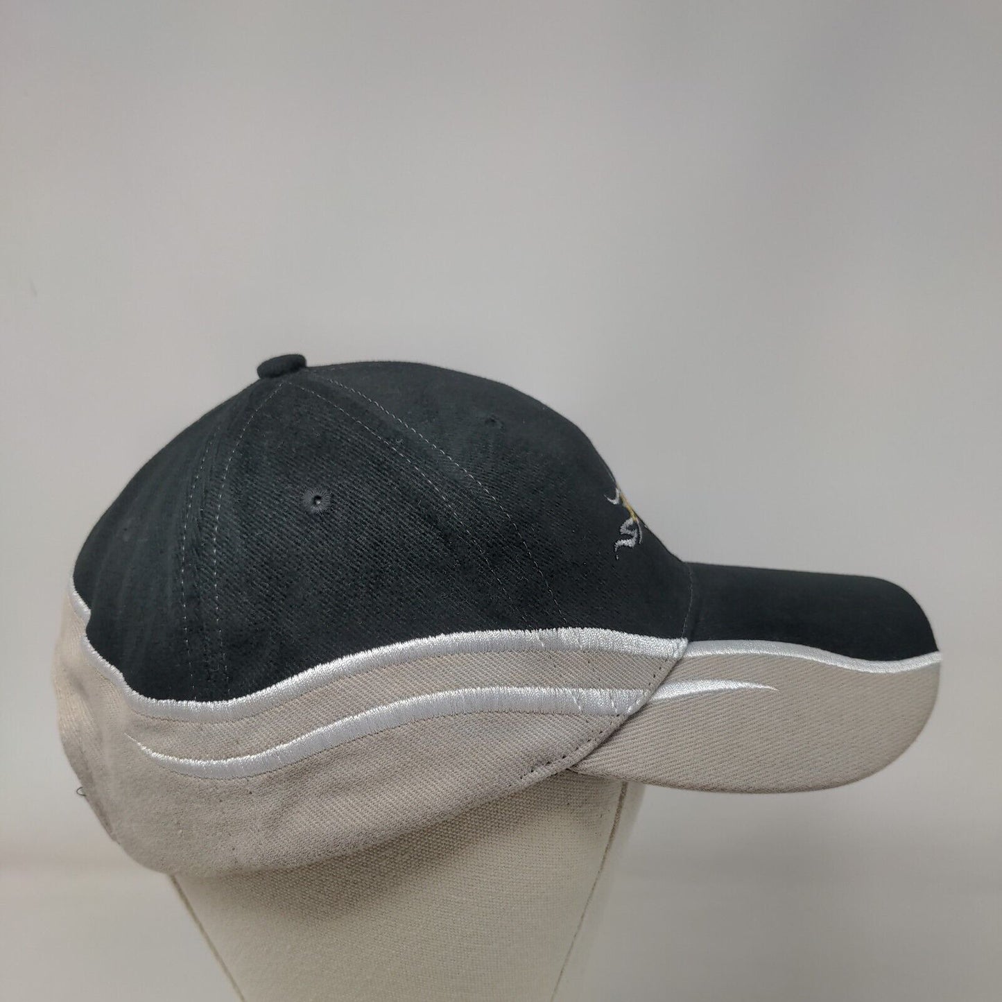 Army Strapback Hat Black OSFA Embroidered Vent Holes Colorblock HG