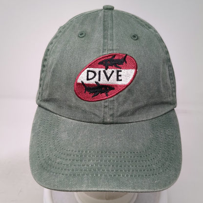Fahrenheit Baseball Cap Green One Size Cayman Islands Scuba Dive Sharks Hat