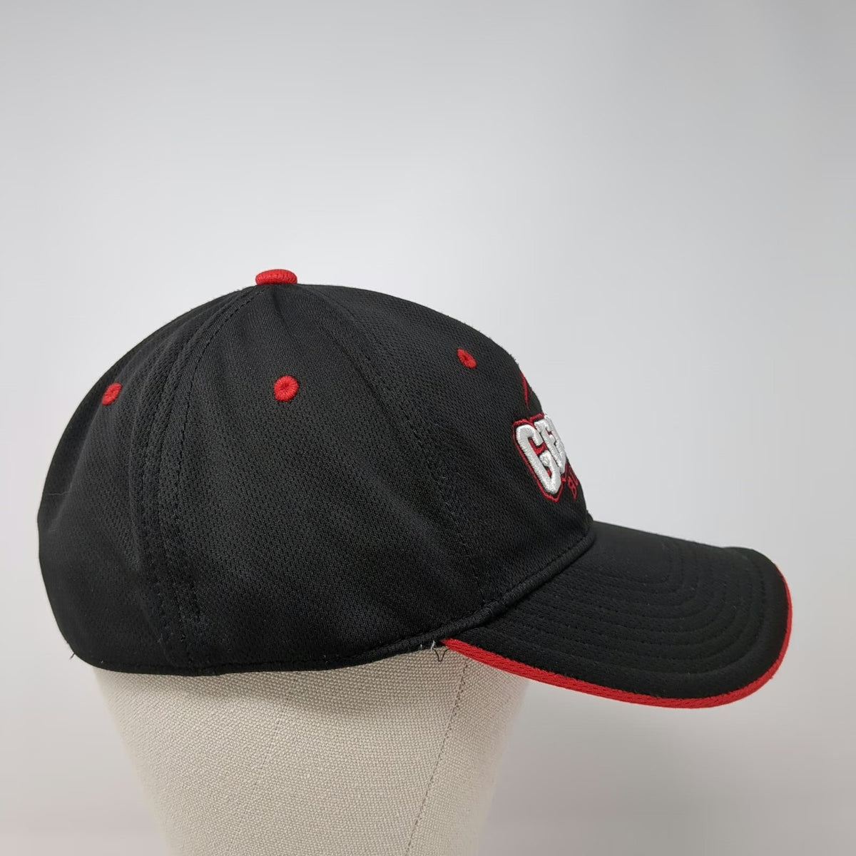 Georgia Bulldogs NCAA The Game Cap Black Red One Size A-Flex Mascot Logo Hat